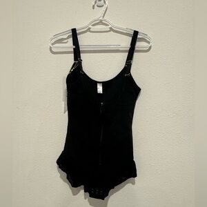 Black Sculpting Bodysuit Shapewear with Adjustable Straps